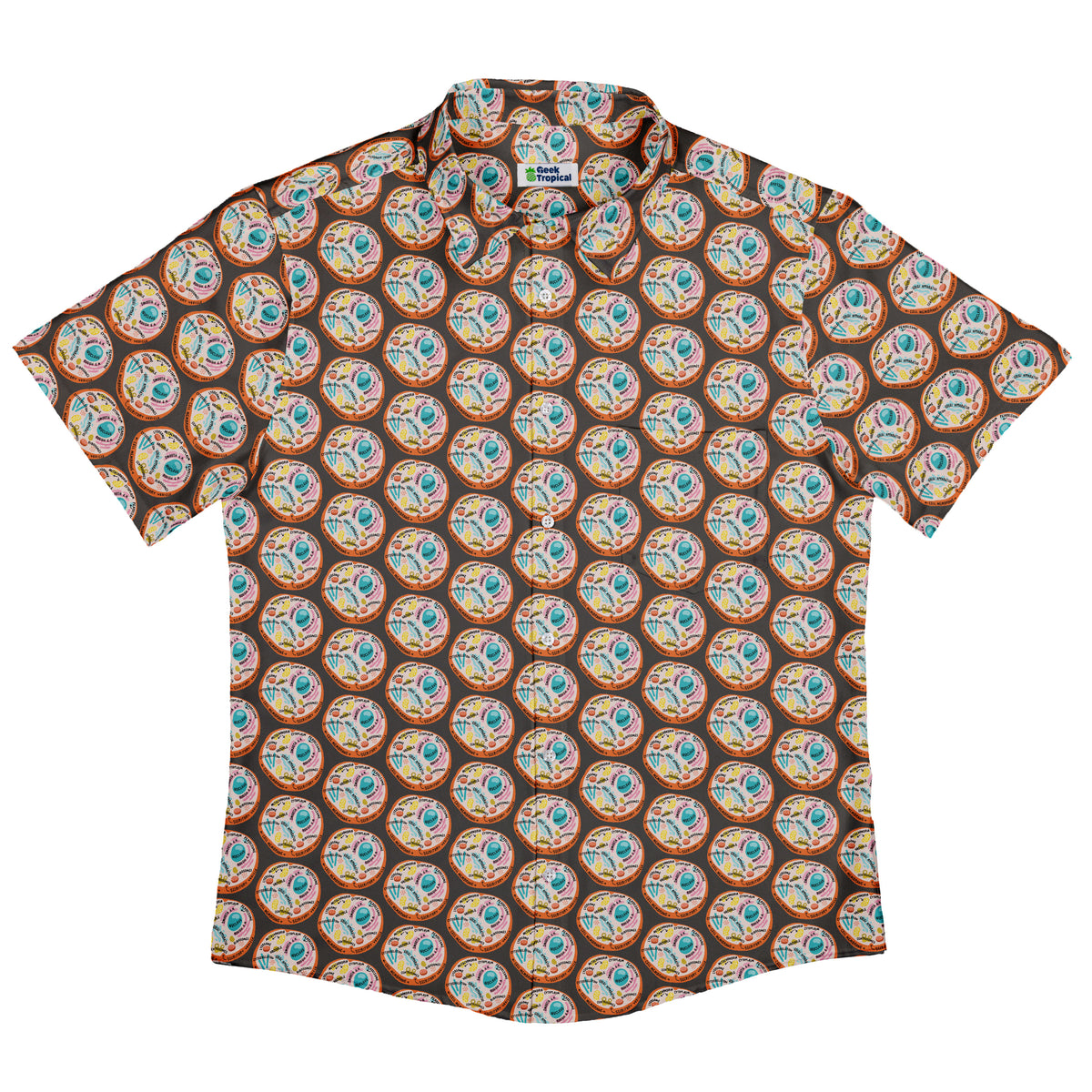 Organelle Organization Labels Button Up Shirt Flat Front