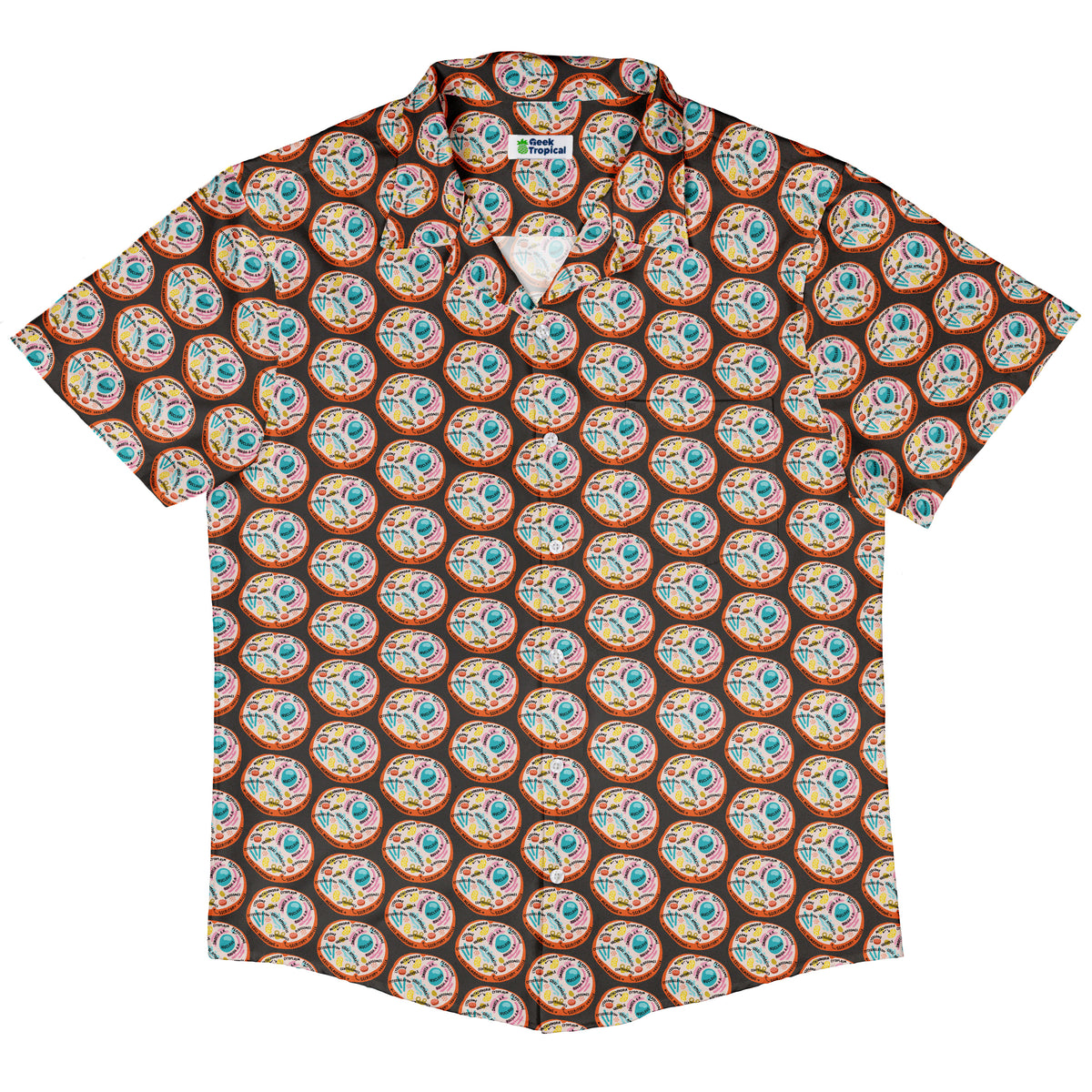 Organelle Organization Labels Button Up Shirt Hawaiian Front
