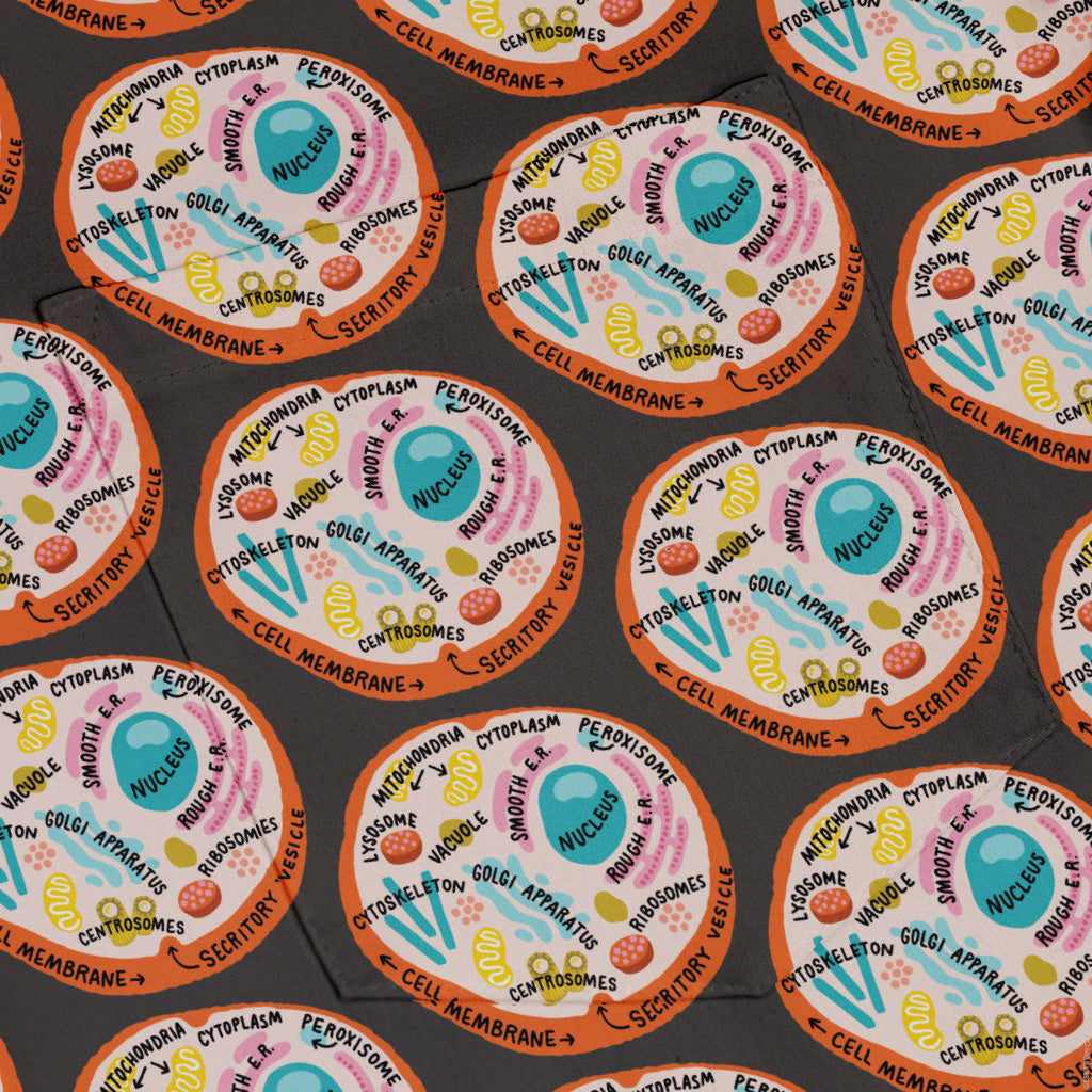 Organelle Organization Labels Button Up Shirt Pocket