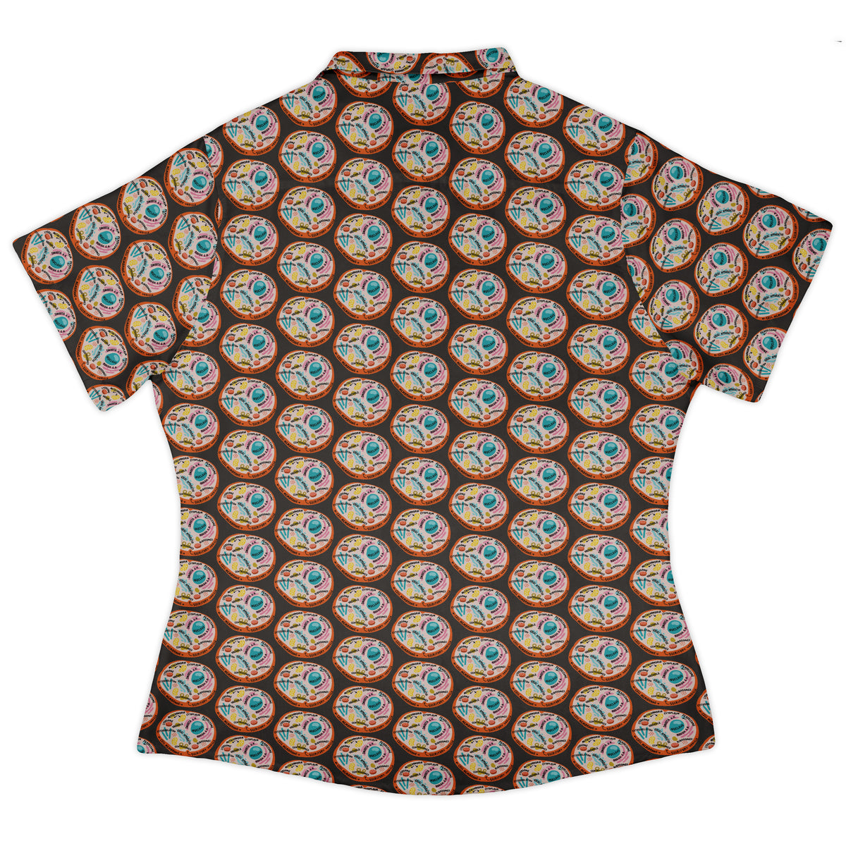 Organelle Organization Labels Curvy Button Up Shirt womens back