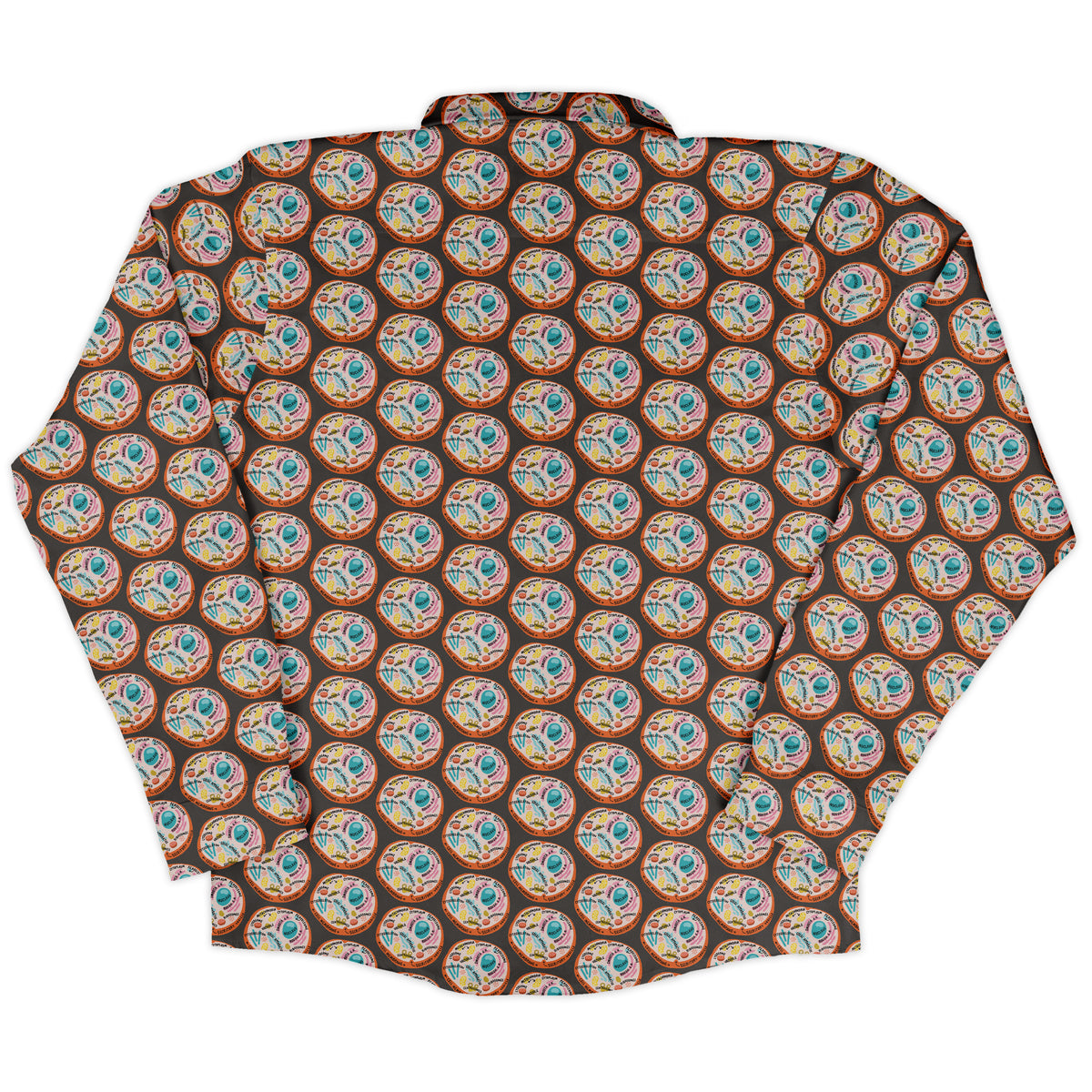 Organelle Organization Labels Long Sleeve Button Up Shirt back