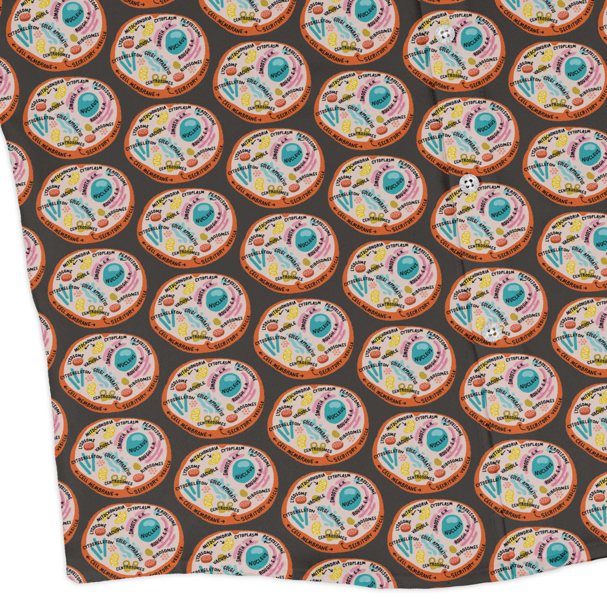 Organelle Organization Labels Long Sleeve Button Up Shirt corner