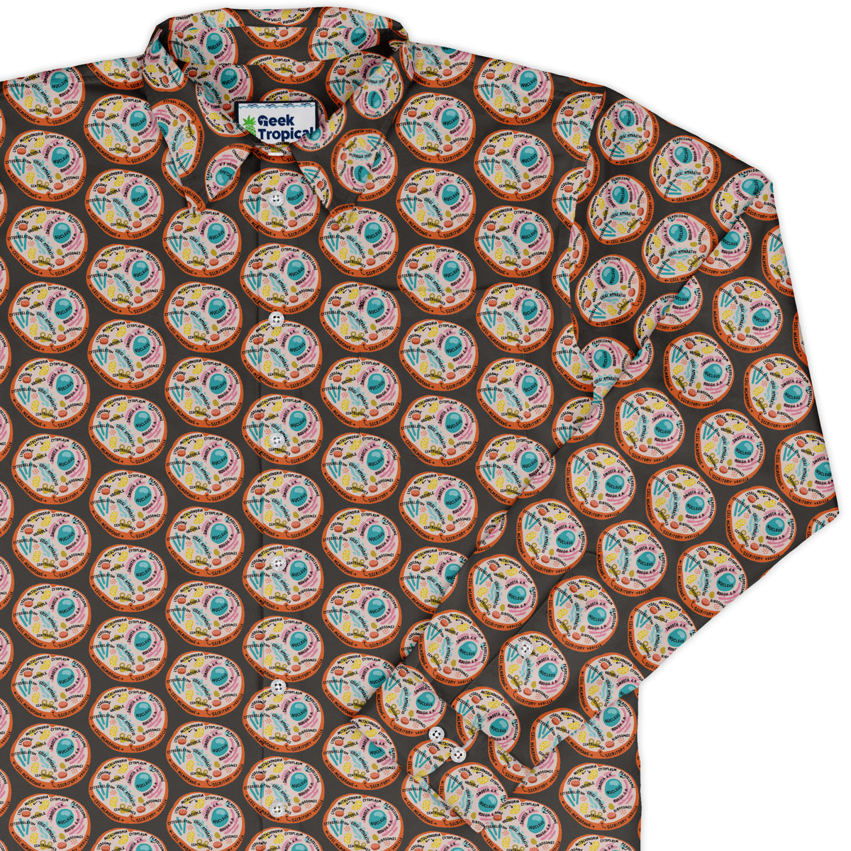 Organelle Organization Labels Long Sleeve Button Up Shirt cover
