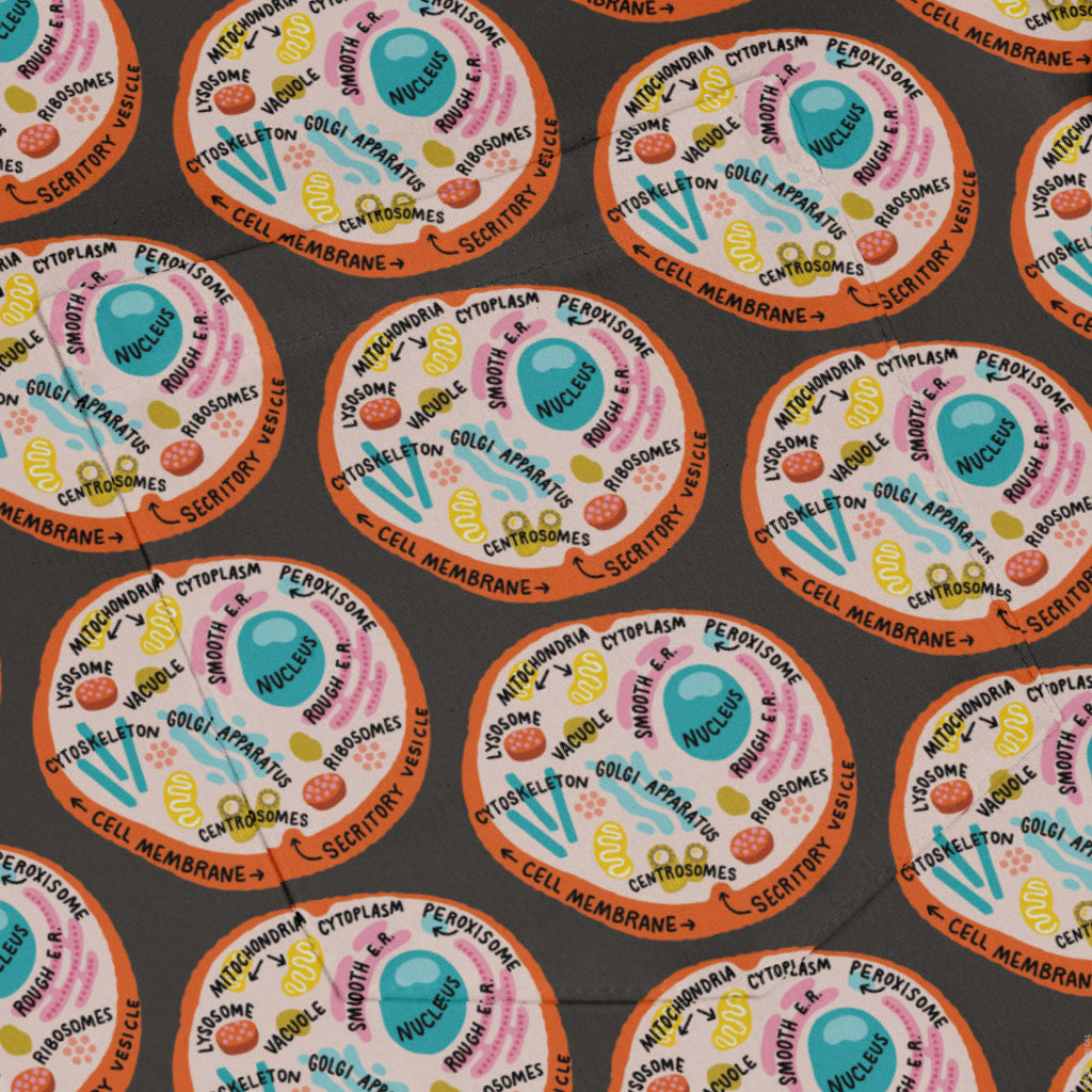 Organelle Organization Labels Long Sleeve Button Up Shirt pocket