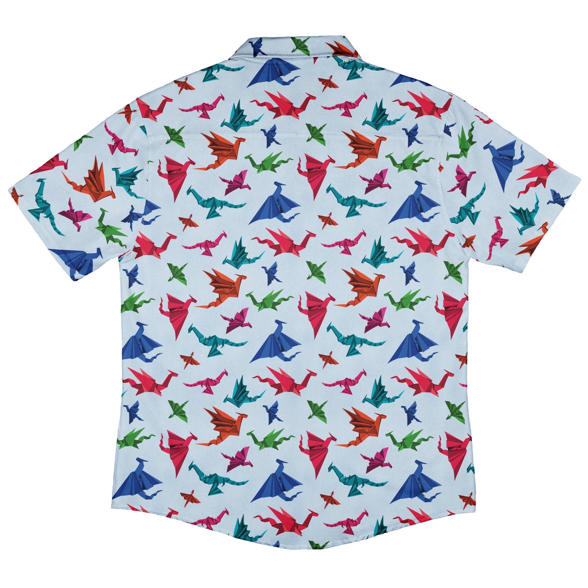 Origami Light Button Up Shirt Geek Nerd adult sizing Designs by Nathan Fantasy Prints
