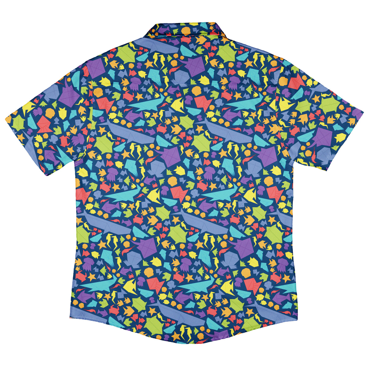Origami Ocean Button Up Shirt Back