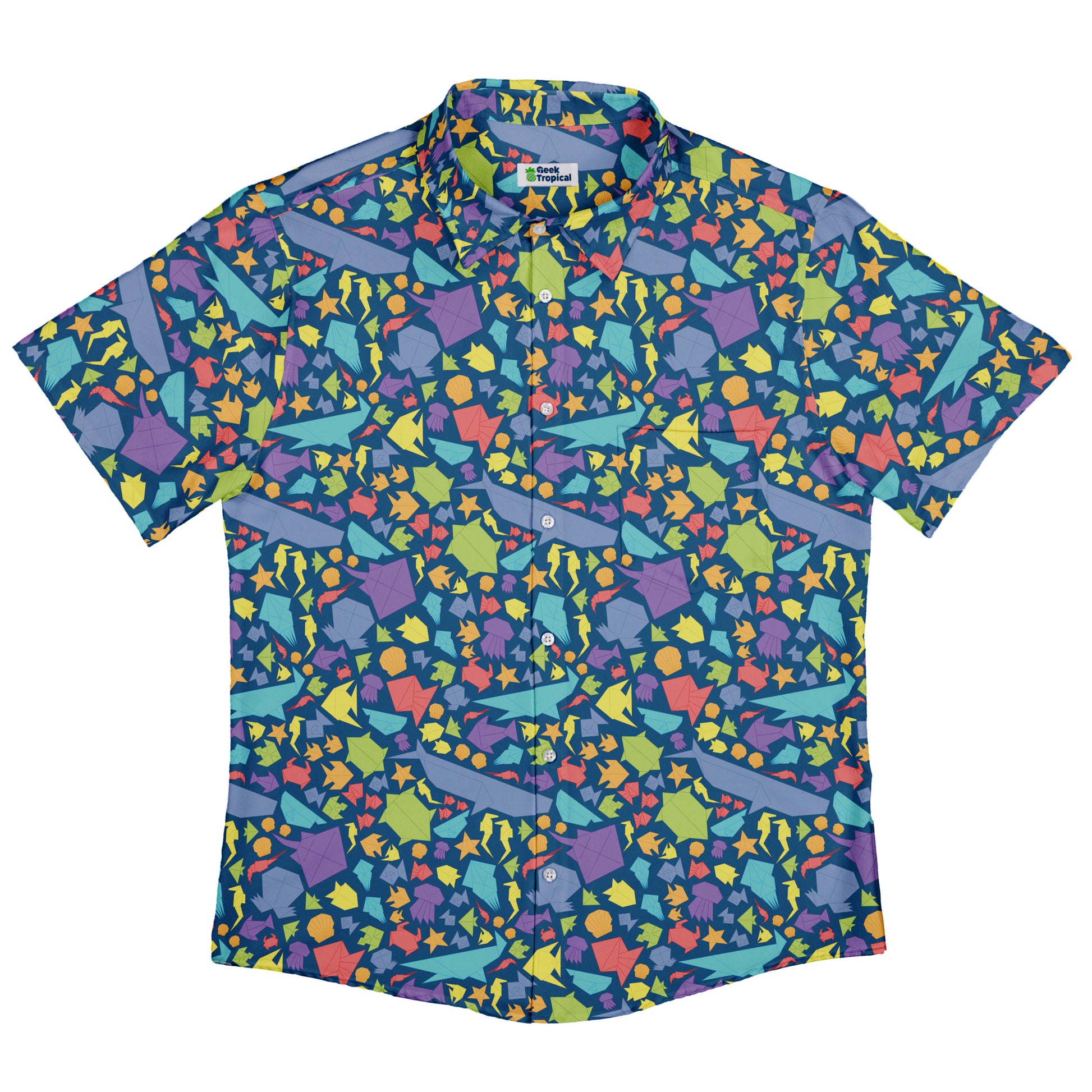 Origami Ocean Button Up Shirt Flat Front