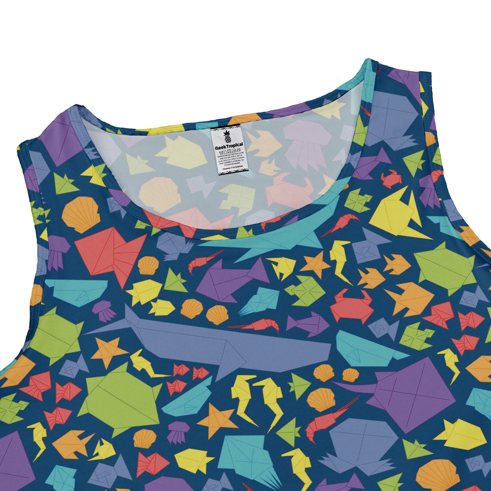 Origami Ocean Sleeveless Dress close front