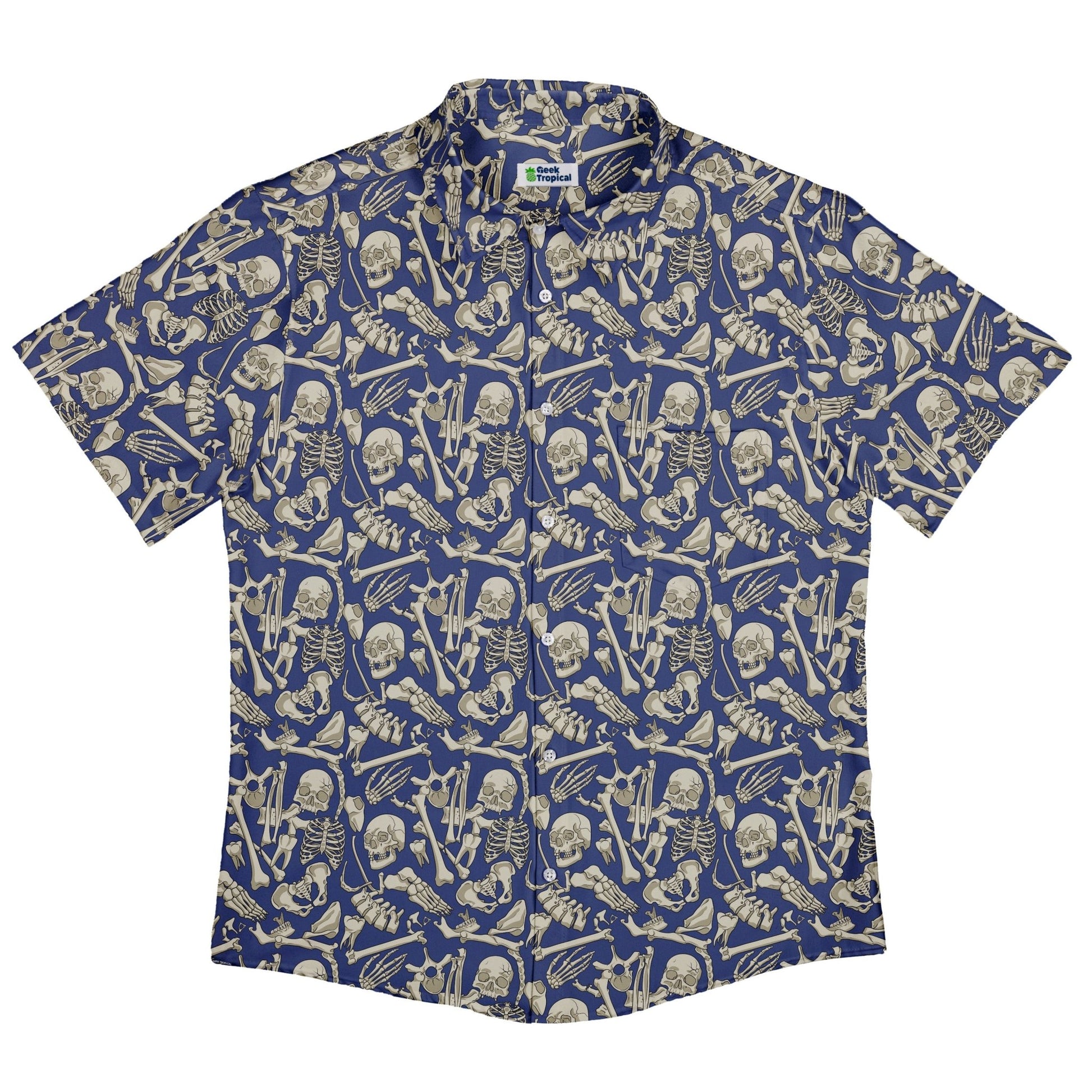 Osteology Dream Button Up Shirt Geek Nerd adult sizing Design by Julie Kitzes q225