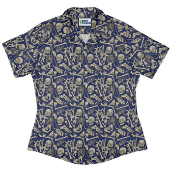 Osteology Dream Curvy Button Up Shirt Geek Nerd Design by Julie Kitzes q225 science print