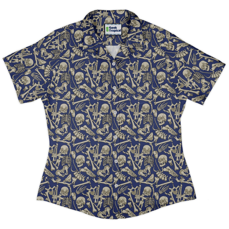 Osteology Dream Curvy Button Up Shirt Geek Nerd Design by Julie Kitzes q225 science print