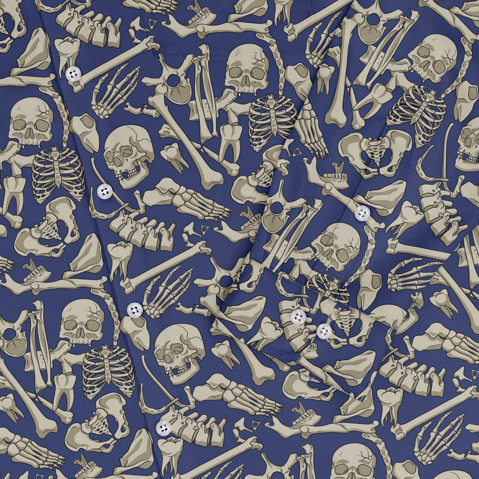 Osteology Dream Long Sleeve Button Up Shirt Geek Nerd adult sizing Design by Julie Kitzes FLOW DESC WRITING