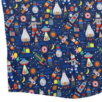 Outer Space Birthday Button Up Shirt Geek Nerd adult sizing Design by Zirkus Design outer space & astronaut print