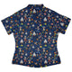 Outer Space Birthday Curvy Button Up Shirt Geek Nerd Design by Zirkus Design outer space & astronaut print q225