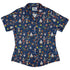 Outer Space Birthday Curvy Button Up Shirt Geek Nerd Design by Zirkus Design outer space & astronaut print q225