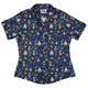 Outer Space Birthday Curvy Button Up Shirt Geek Nerd Design by Zirkus Design outer space & astronaut print q225