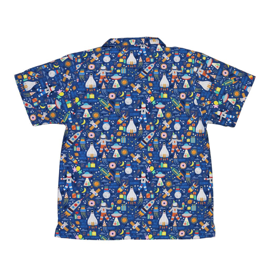 Outer Space Birthday Youth Hawaiian Shirt Geek Nerd Design by Zirkus Design outer space & astronaut print q225