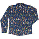 Outer Space Birthday Long Sleeve Button Up Shirt Geek Nerd adult sizing Design by Zirkus Design FLOW DESC WRITING