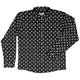 PIxel Ghost Long Sleeve Button Up Shirt Geek Nerd adult sizing Design by Heather Davenport FLOW DESC WRITING