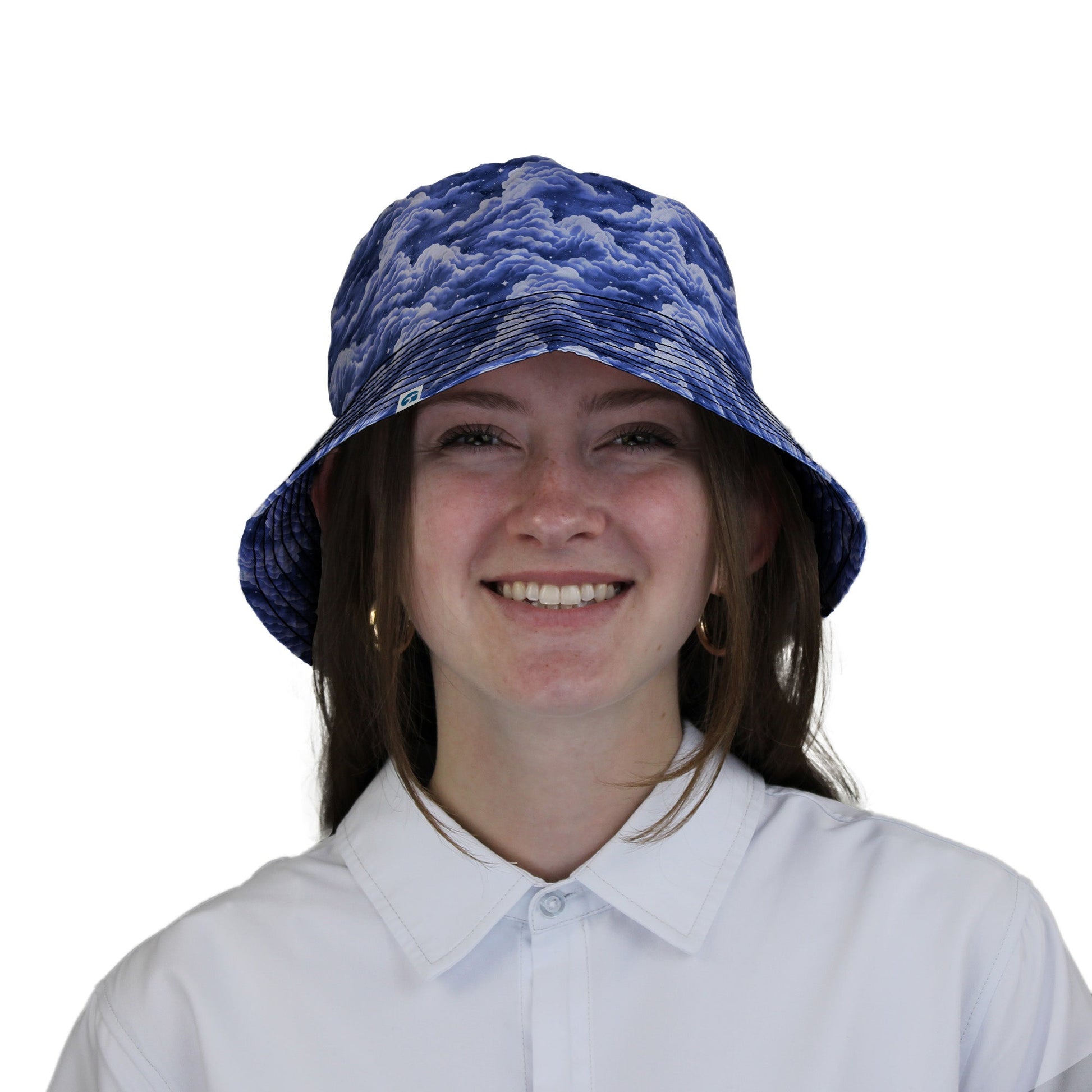Painted Night Clouds Blue Bucket Hat Woman