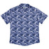 Painted Night Clouds Blue Button Up Shirt Flat Front