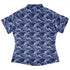 Painted Night Clouds Blue Curvy Button Up Shirt womens back