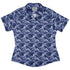 Painted Night Clouds Blue Curvy Button Up Shirt womens front