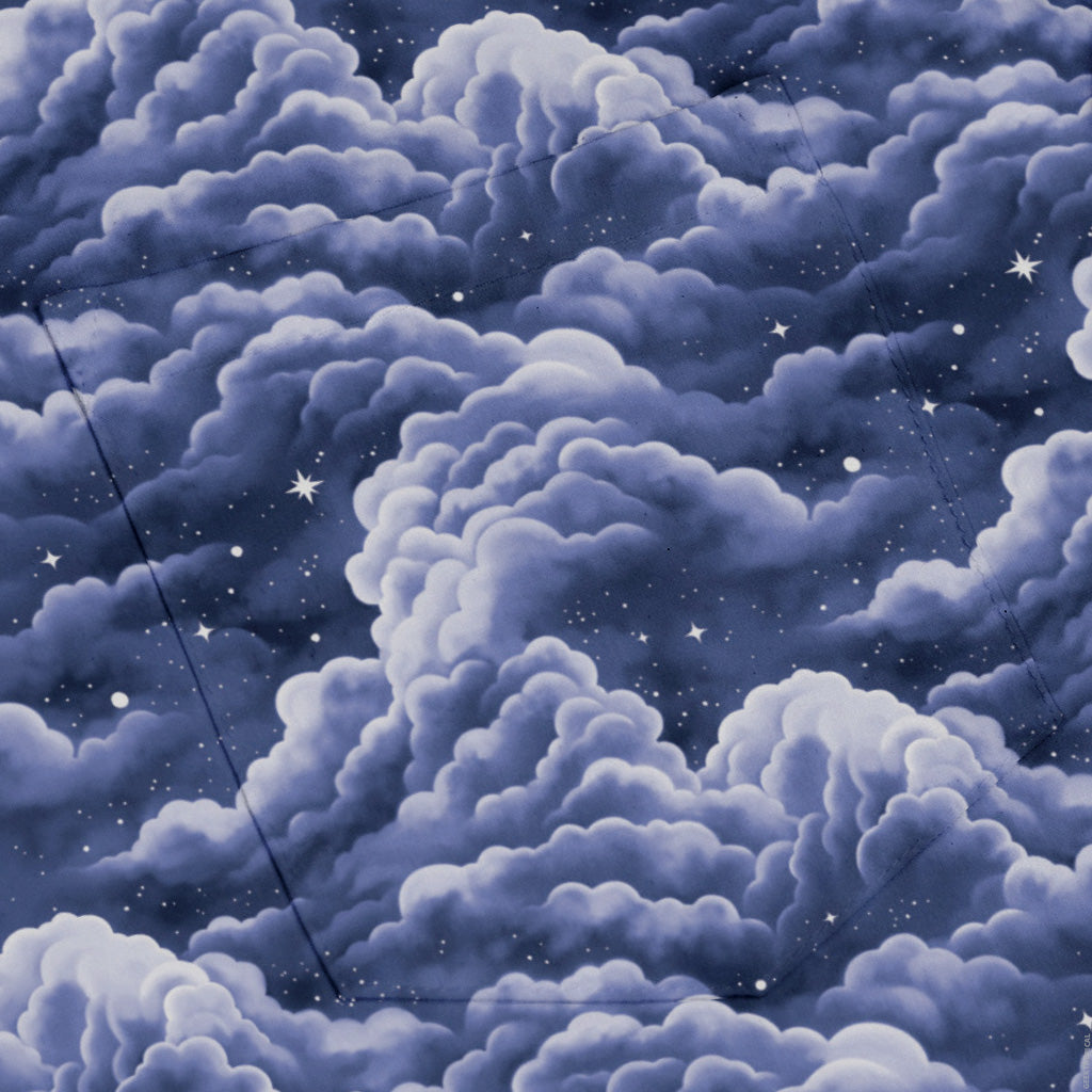 Painted Night Clouds Blue Long Sleeve Button Up Shirt pocket