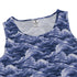 Painted Night Clouds Blue Sleeveless Dress close front