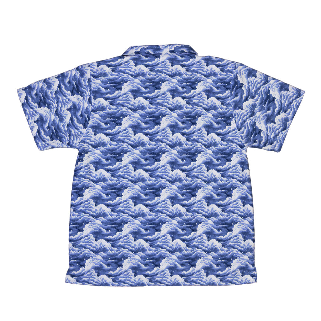Painted Night Clouds Blue Youth Hawaiian Shirt Back