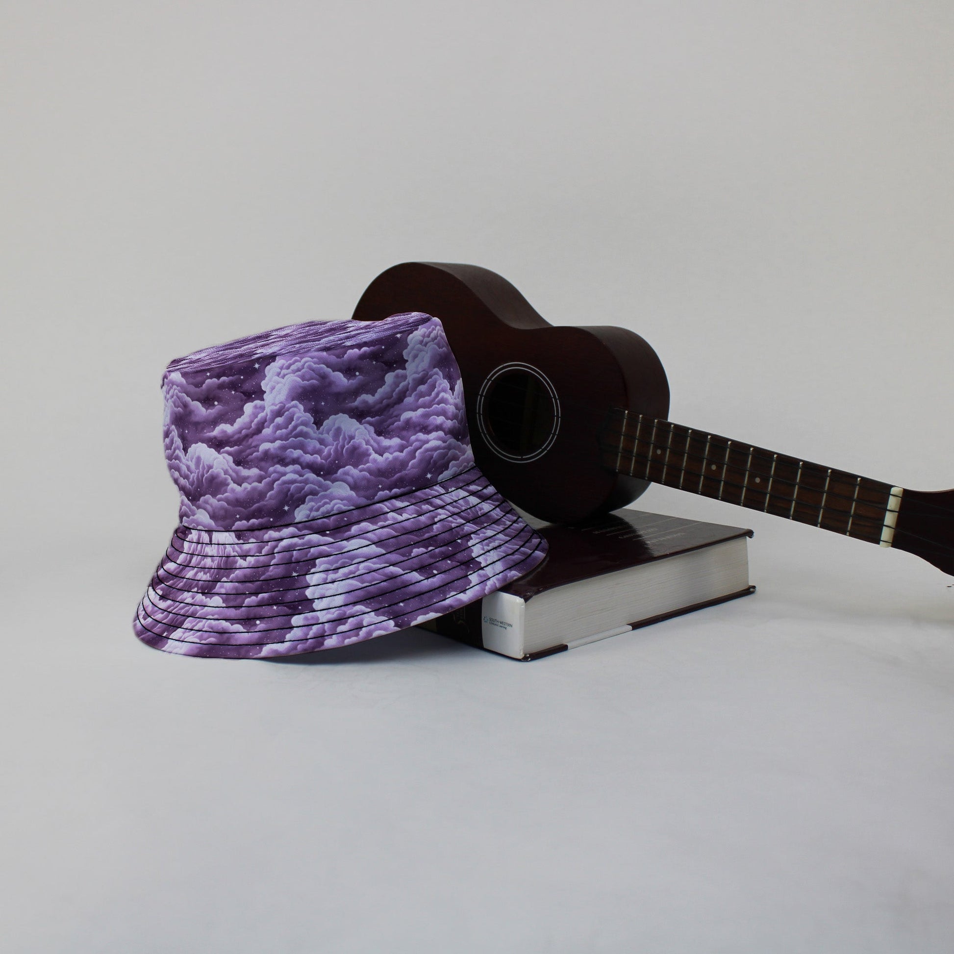 Painted Night Clouds Lilac Bucket Hat Lifestyle