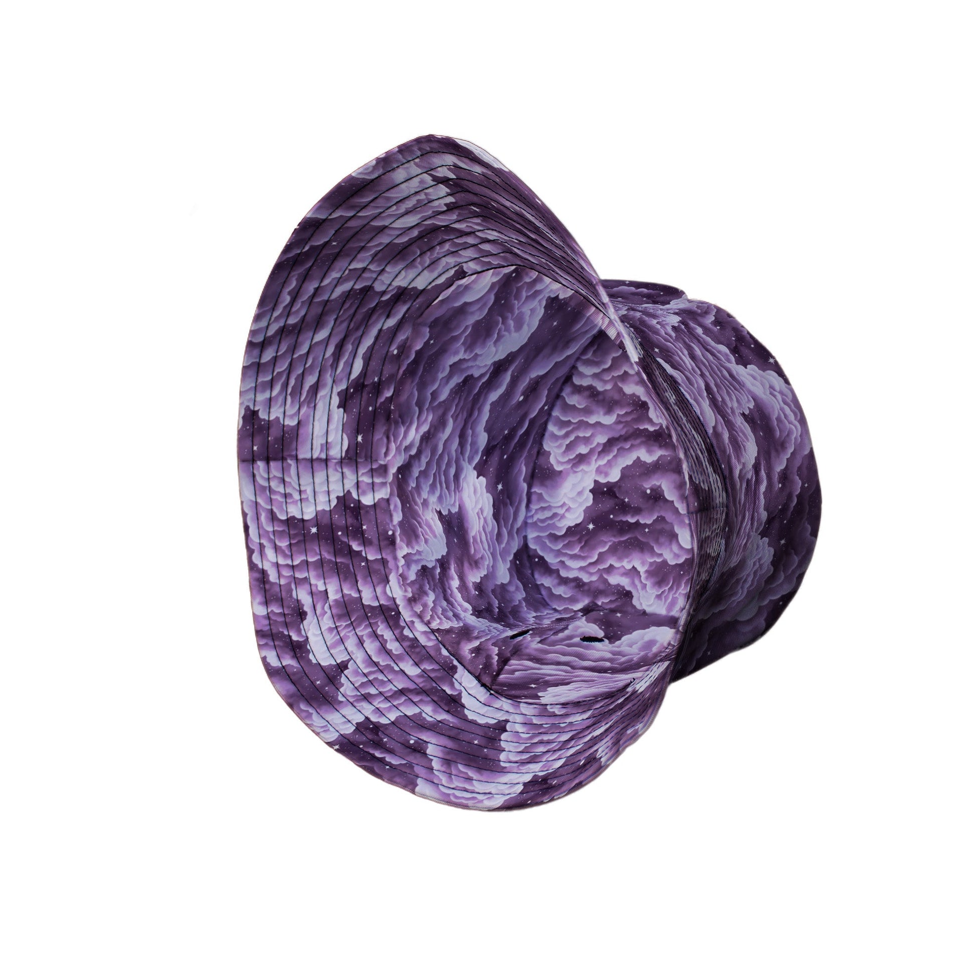 Painted Night Clouds Lilac Bucket Hat Side View