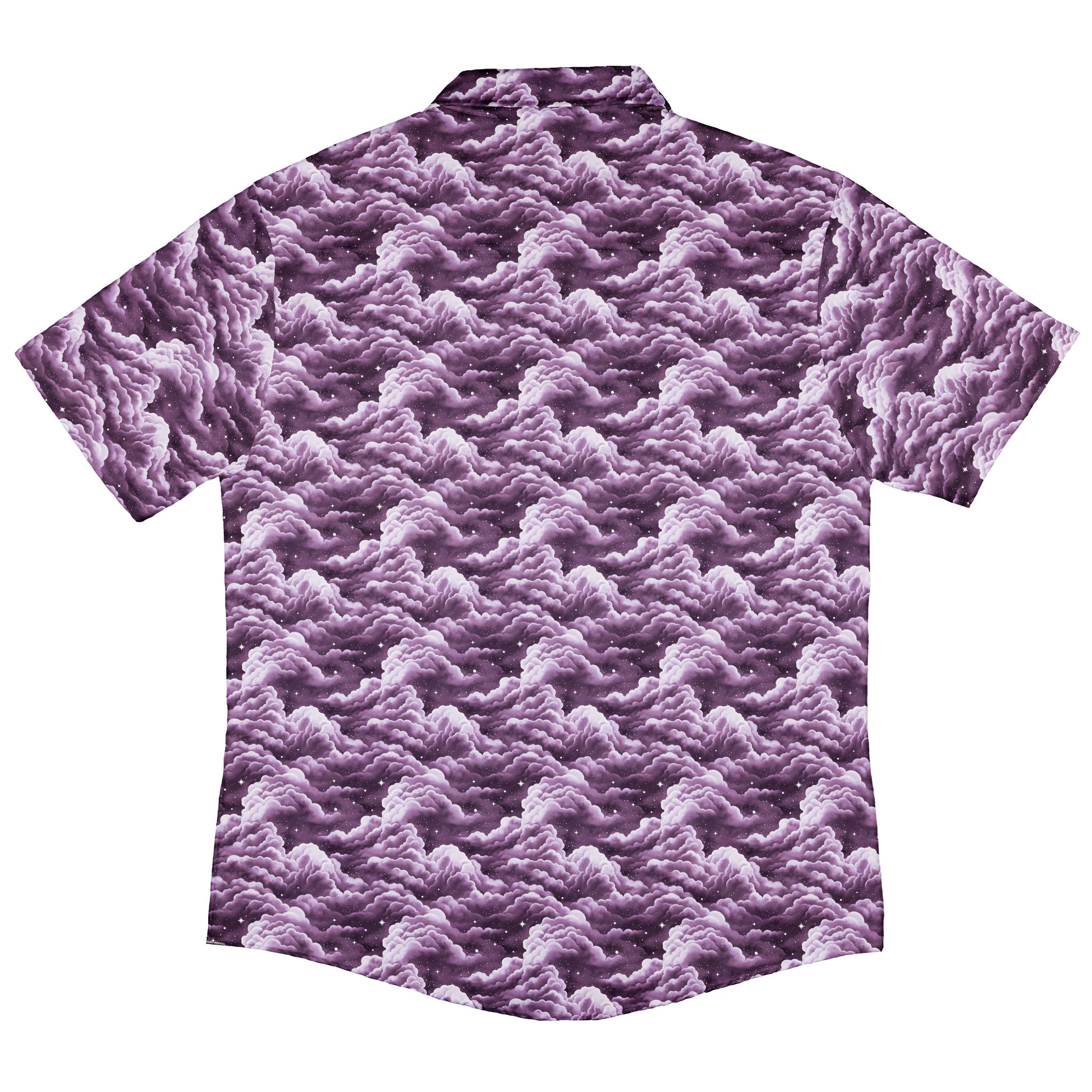 Painted Night Clouds Lilac Button Up Shirt Back
