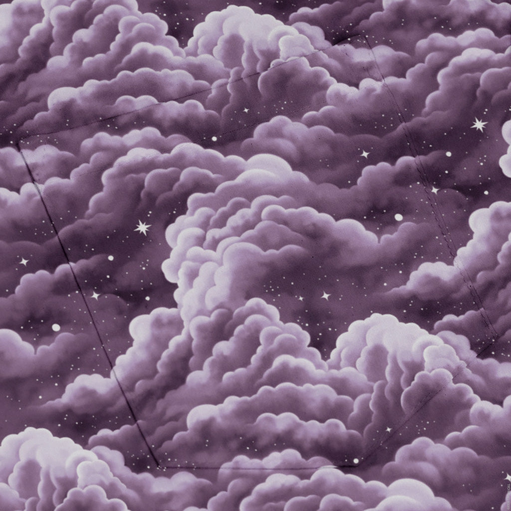 Painted Night Clouds Lilac Long Sleeve Button Up Shirt pocket