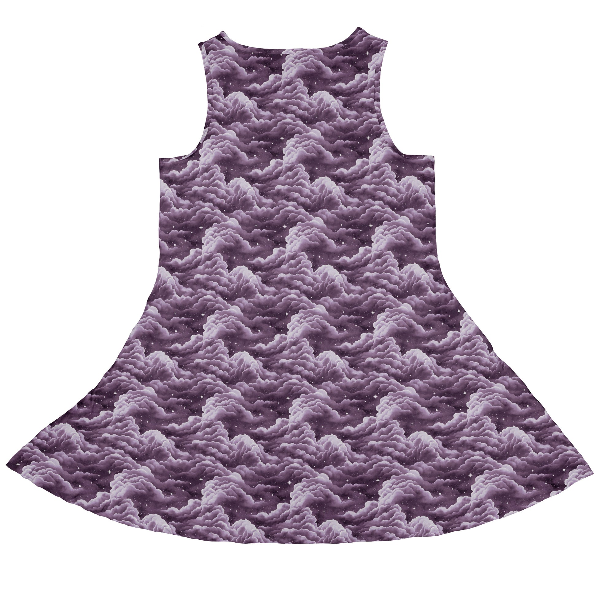 Painted Night Clouds Lilac Sleeveless Dress back