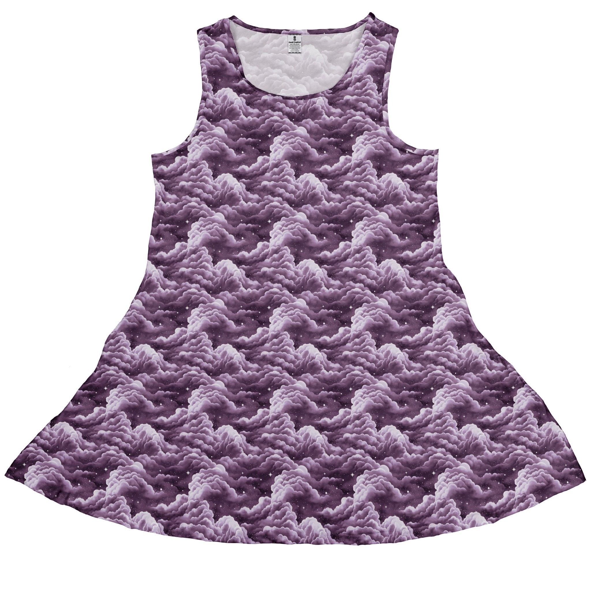 Painted Night Clouds Lilac Sleeveless Dress 1