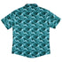 Painted Night Clouds Teal Button Up Shirt Back
