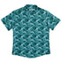 Painted Night Clouds Teal Button Up Shirt Flat Front
