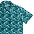 Painted Night Clouds Teal Button Up Shirt Top Corner