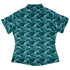 Painted Night Clouds Teal Curvy Button Up Shirt womens back