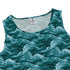 Painted Night Clouds Teal Sleeveless Dress close front