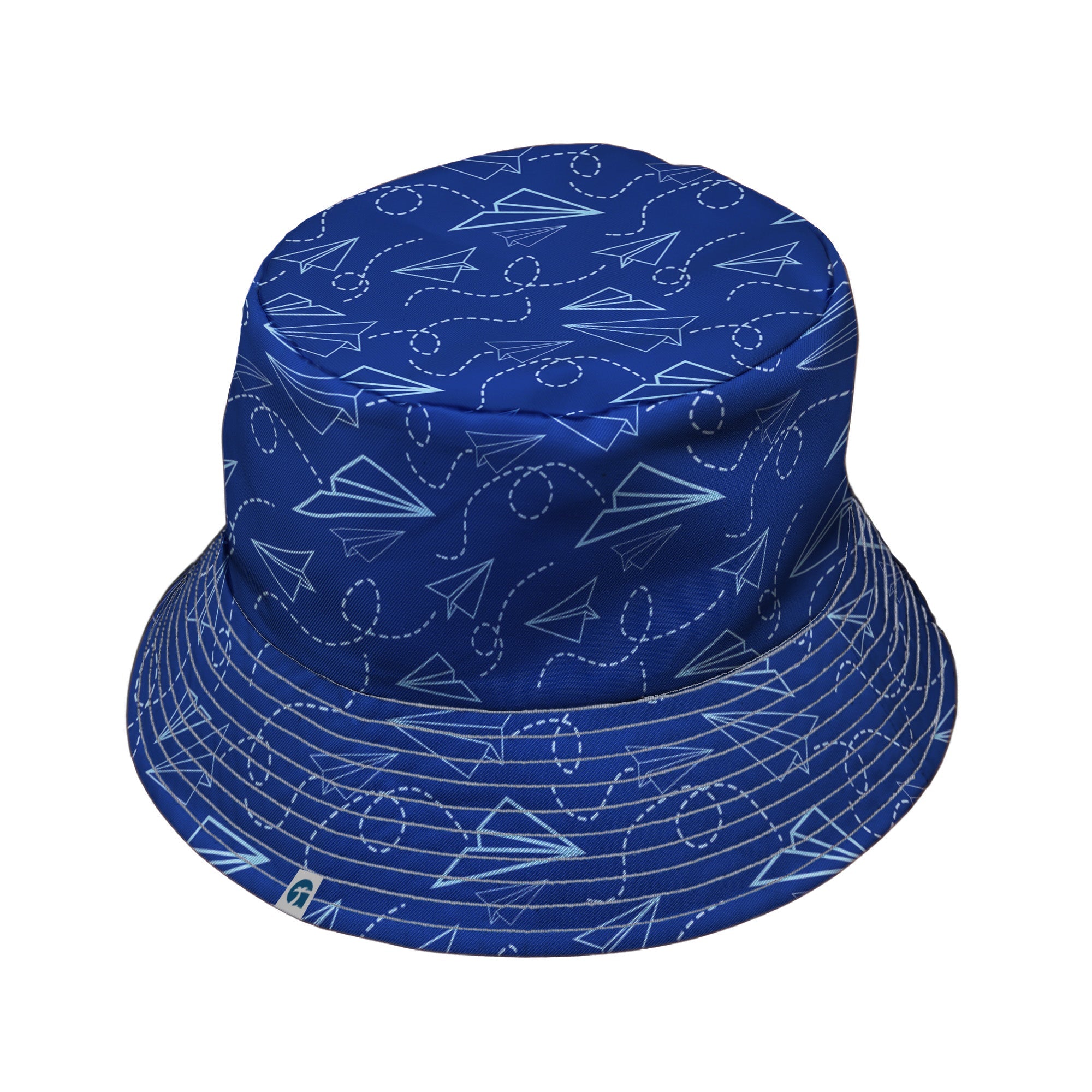 Paper Airplanes Blue Bucket Hat Geek Nerd 0925 aviation print Design by Heather Davenport