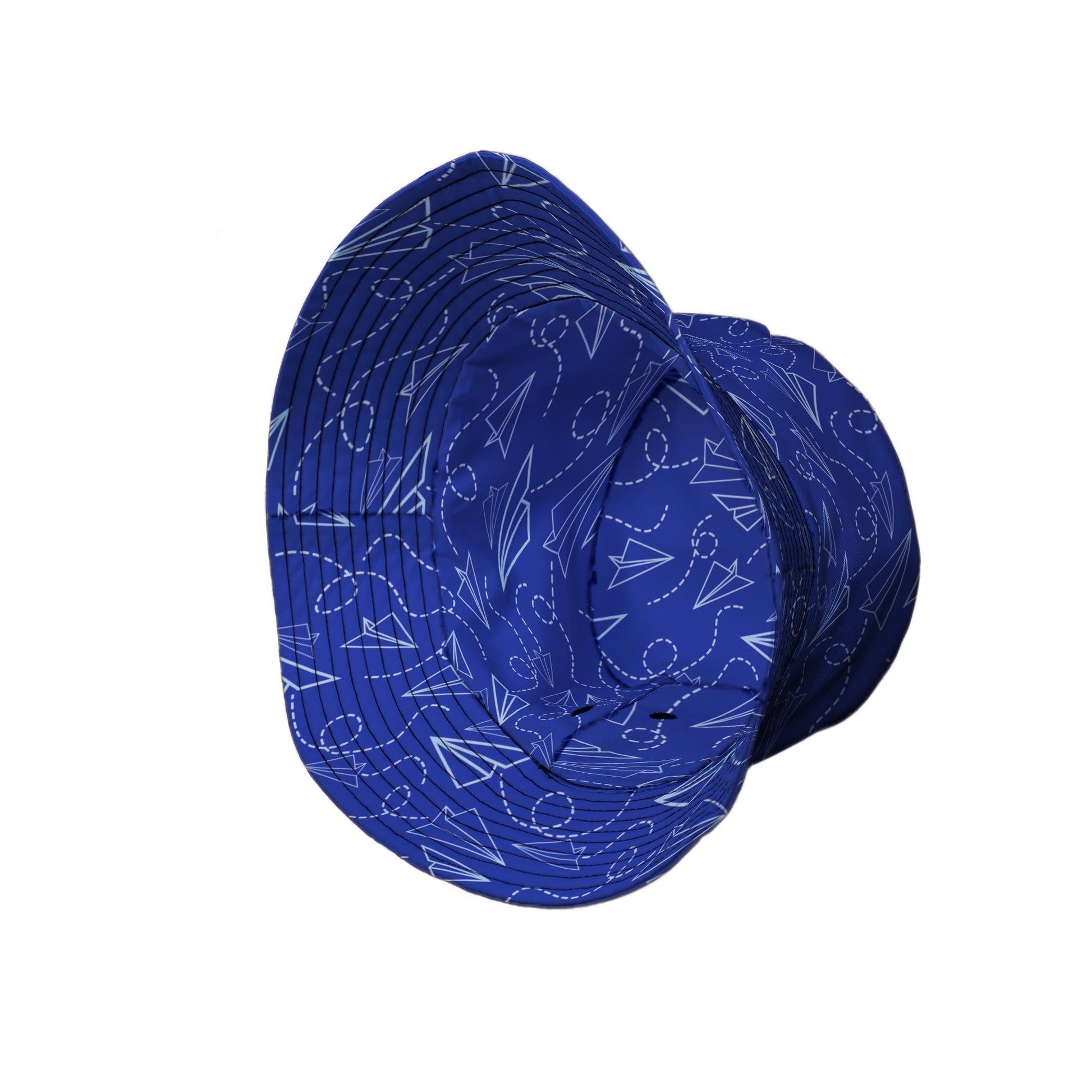Paper Airplanes Blue Bucket Hat Geek Nerd 0925 aviation print Design by Heather Davenport