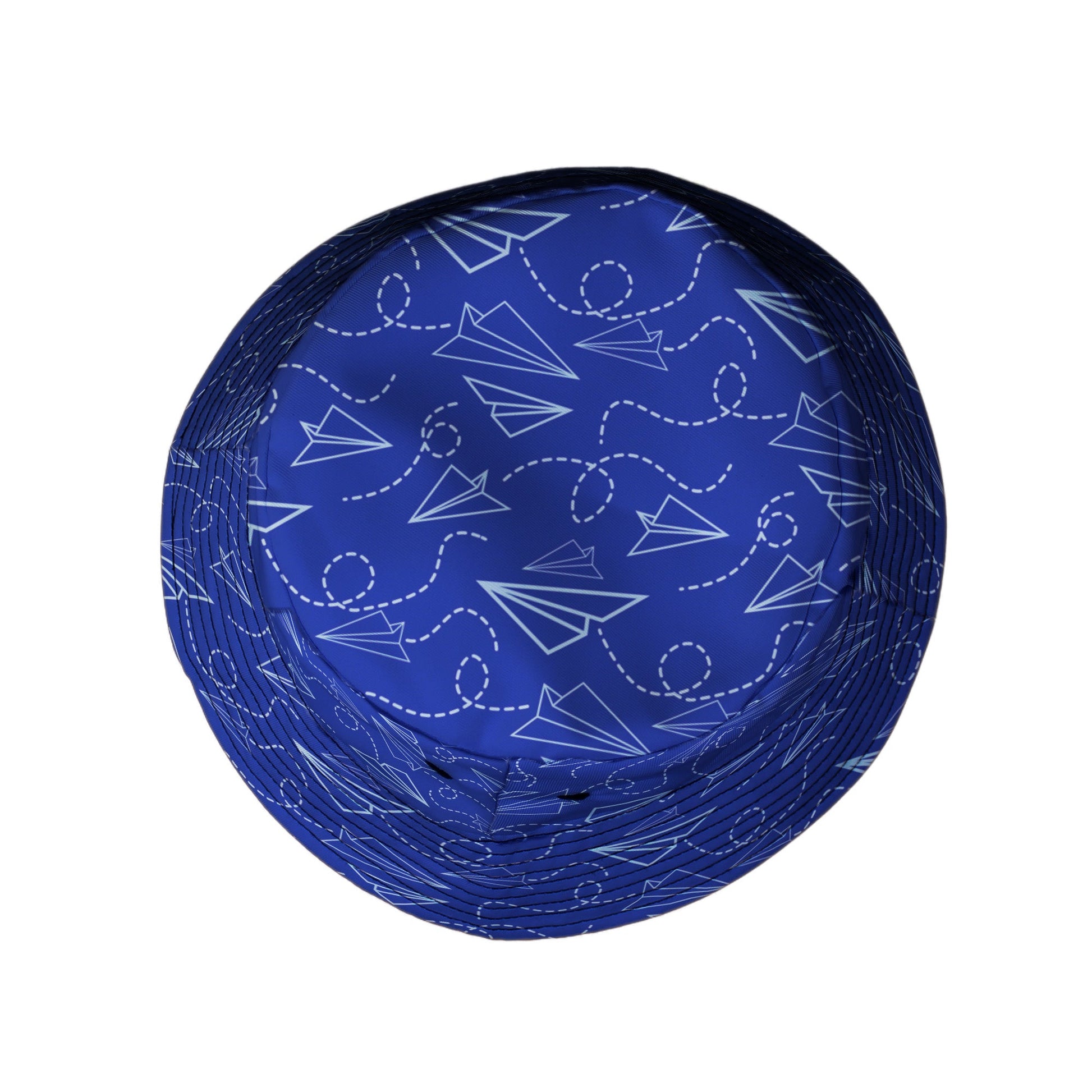 Paper Airplanes Blue Bucket Hat Geek Nerd 0925 aviation print Design by Heather Davenport