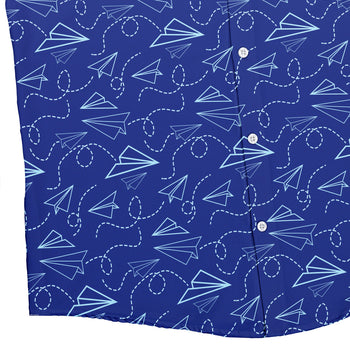 Paper Airplanes Blue Button Up Shirt Geek Nerd 0925 adult sizing All Adult Button Up Shirts