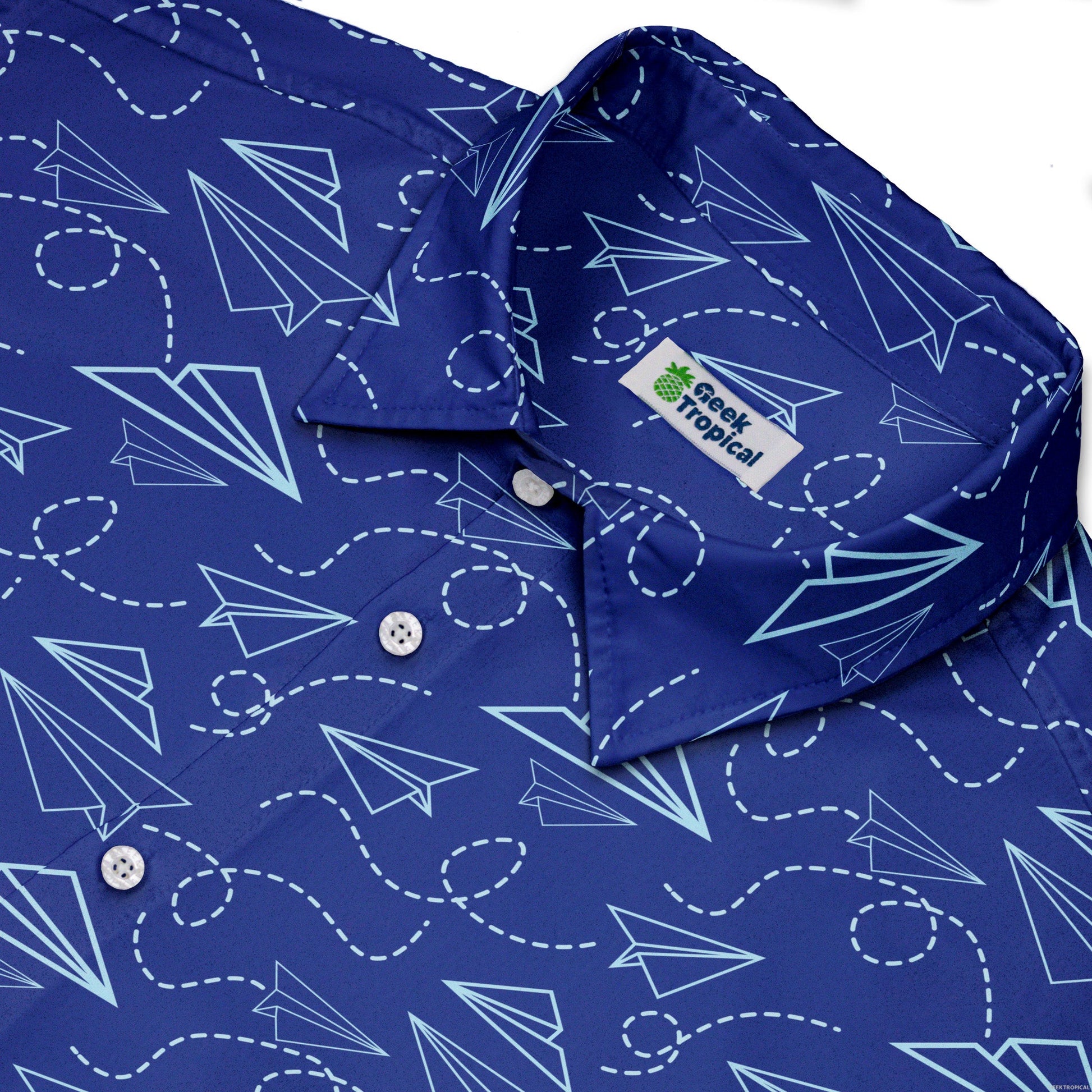 Paper Airplanes Blue Button Up Shirt Geek Nerd 0925 adult sizing All Adult Button Up Shirts