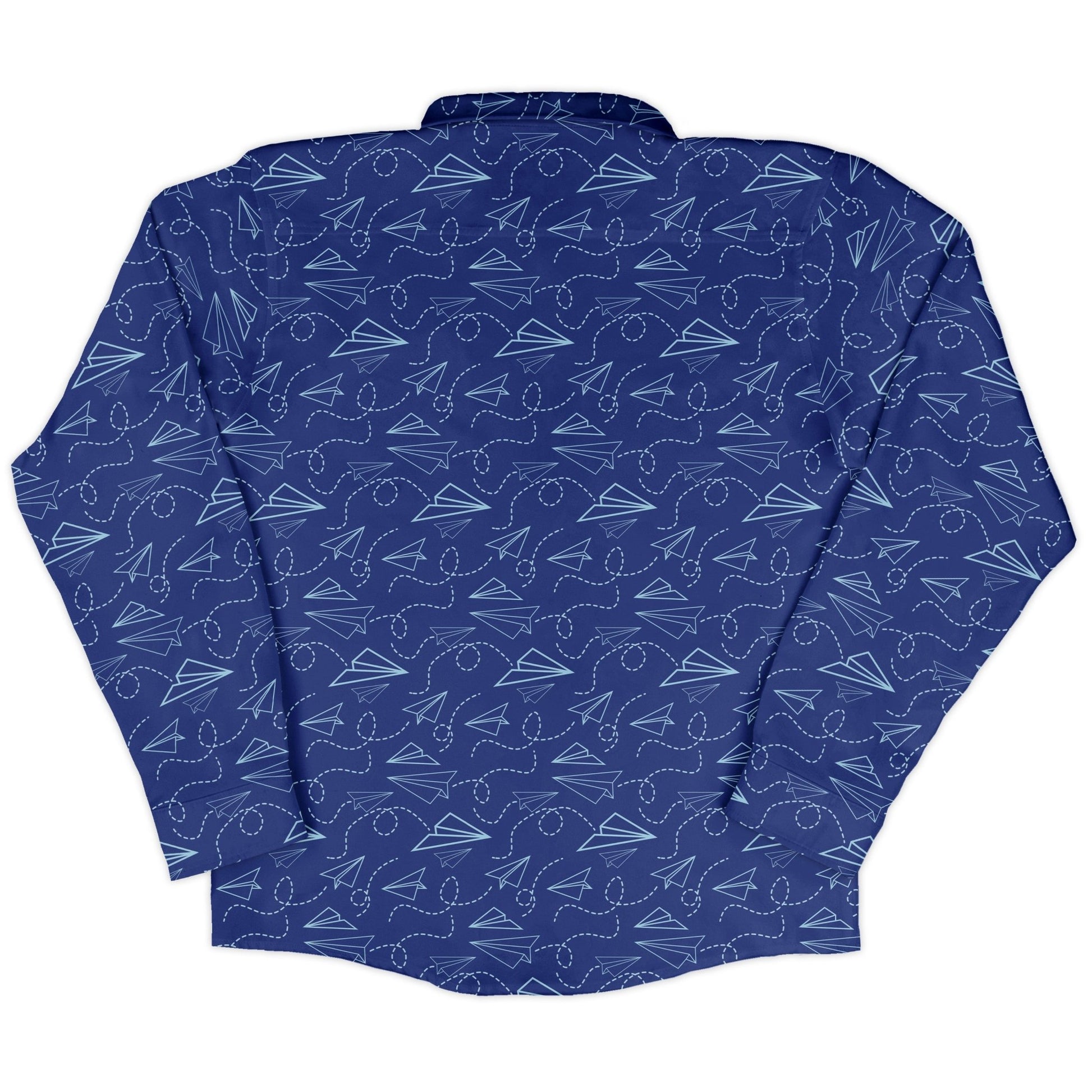 Paper Airplanes Blue Long Sleeve Button Up Shirt Geek Nerd 0925 adult sizing All Adult Button Up Shirts