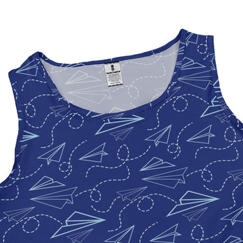 Paper Airplanes Blue Dress Geek Nerd 0925 aviation print Design by Heather Davenport