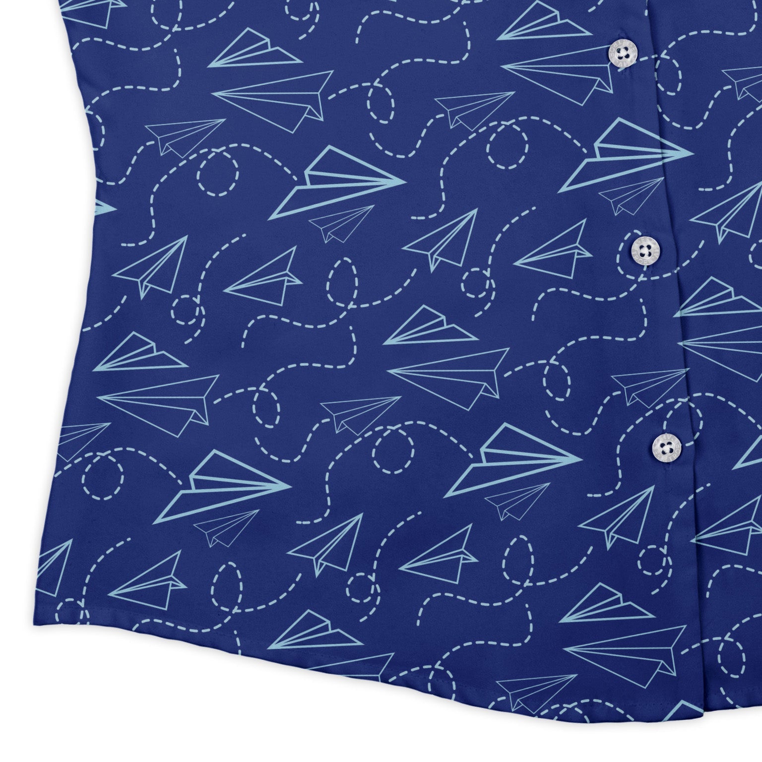 Paper Airplanes Blue Curvy Button Up Shirt Geek Nerd 0925 All Adult Button Up Shirts aviation print