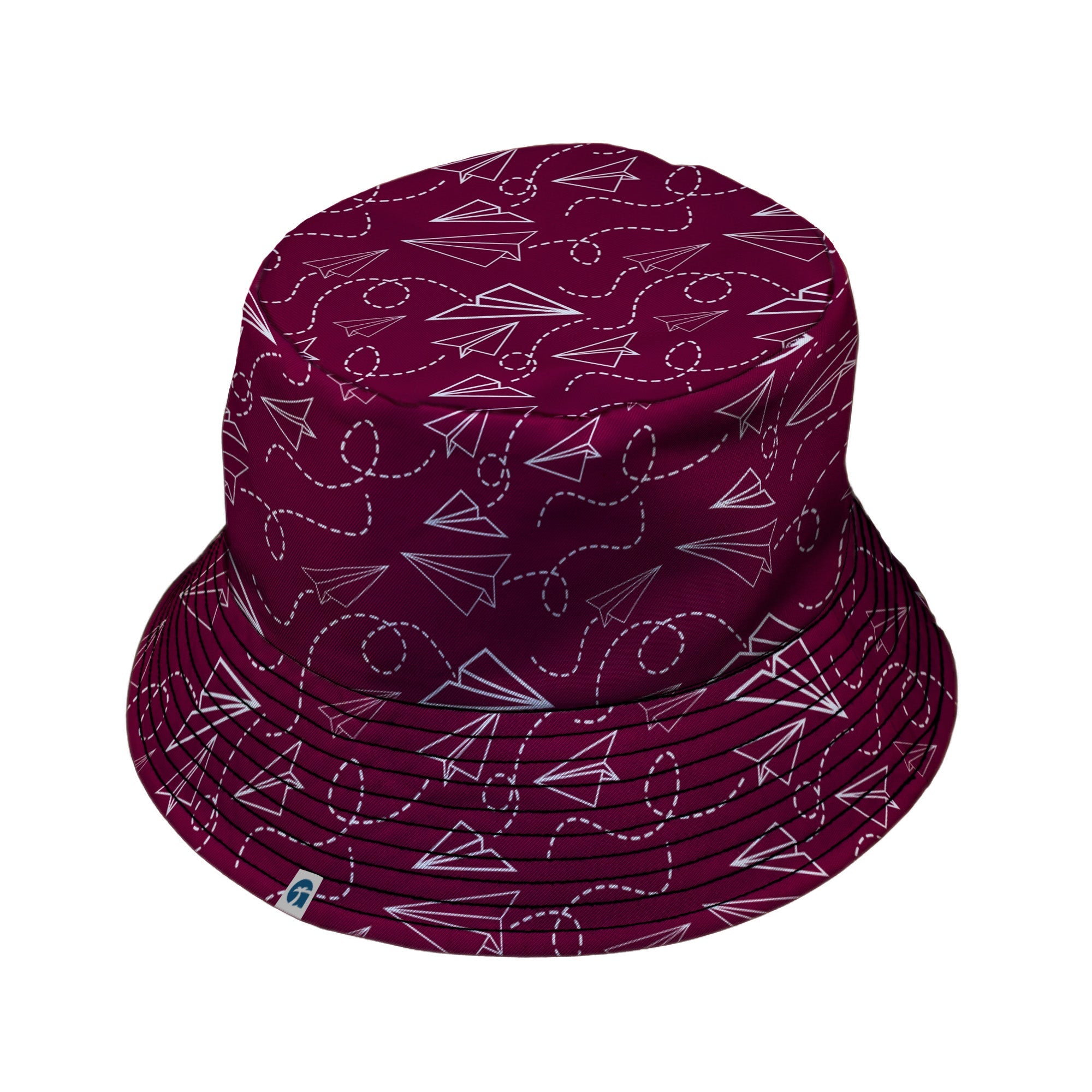 Paper Airplanes Red Bucket Hat Geek Nerd 0925 aviation print Design by Heather Davenport